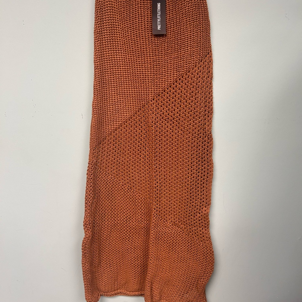 Orange Knit Skirt
